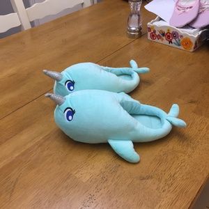 Justice Narwhal Slippers - Girls